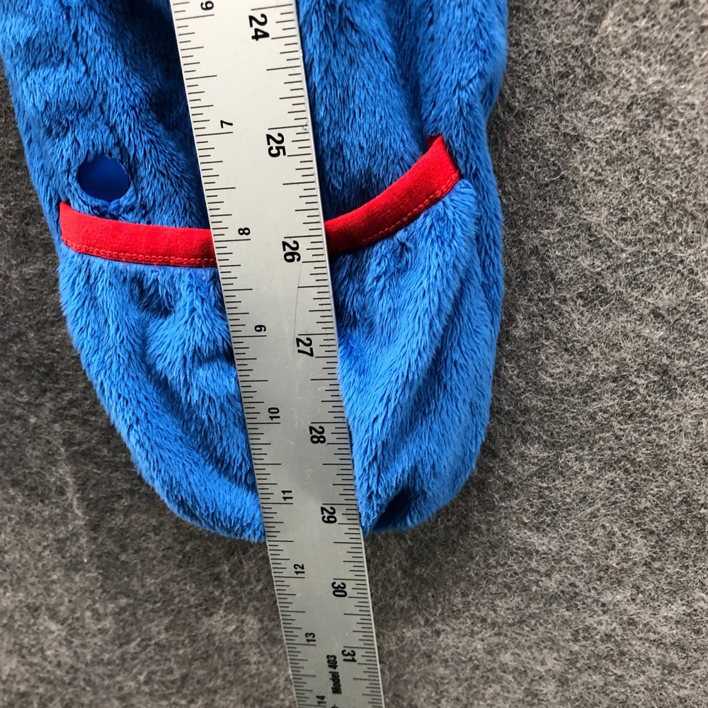 The North Face Fleece Bunting Suit Baby 12-18M Blue Red Hooded One Piece Romper - Picture 5 of 10